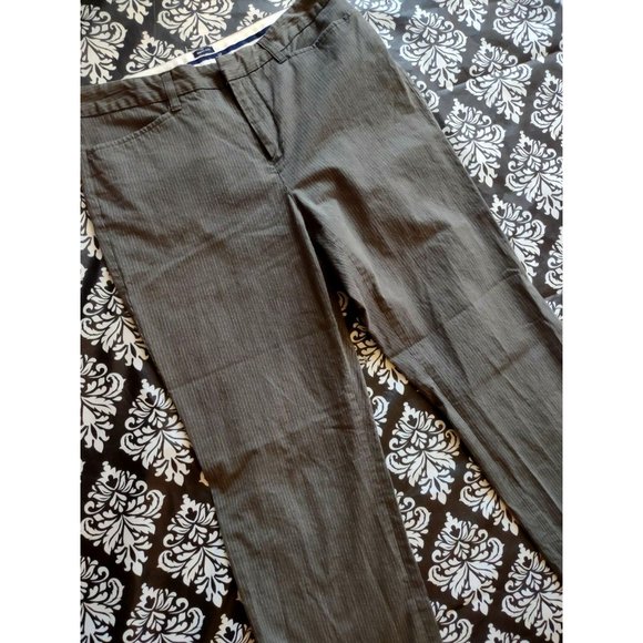 Womens Gap Stretch Brown Pinstripe Pants Slacks Classic Fit Bootcut 10 Mid Rise - Picture 2 of 5